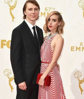 Paul Dano with his wife.